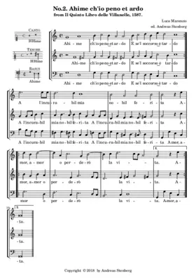 Ahime ch'io peno et ardo