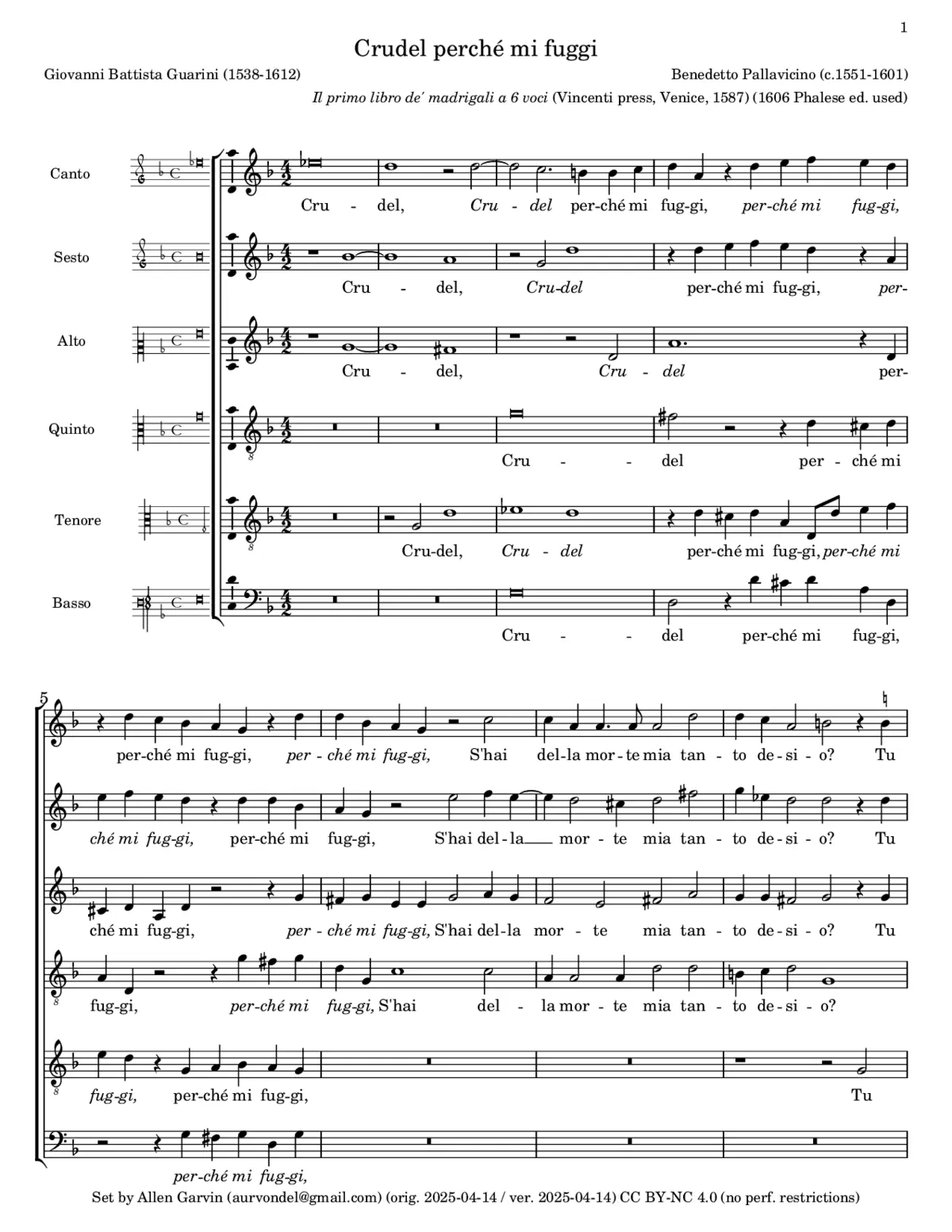 Crudel perché mi fuggi - Page 1