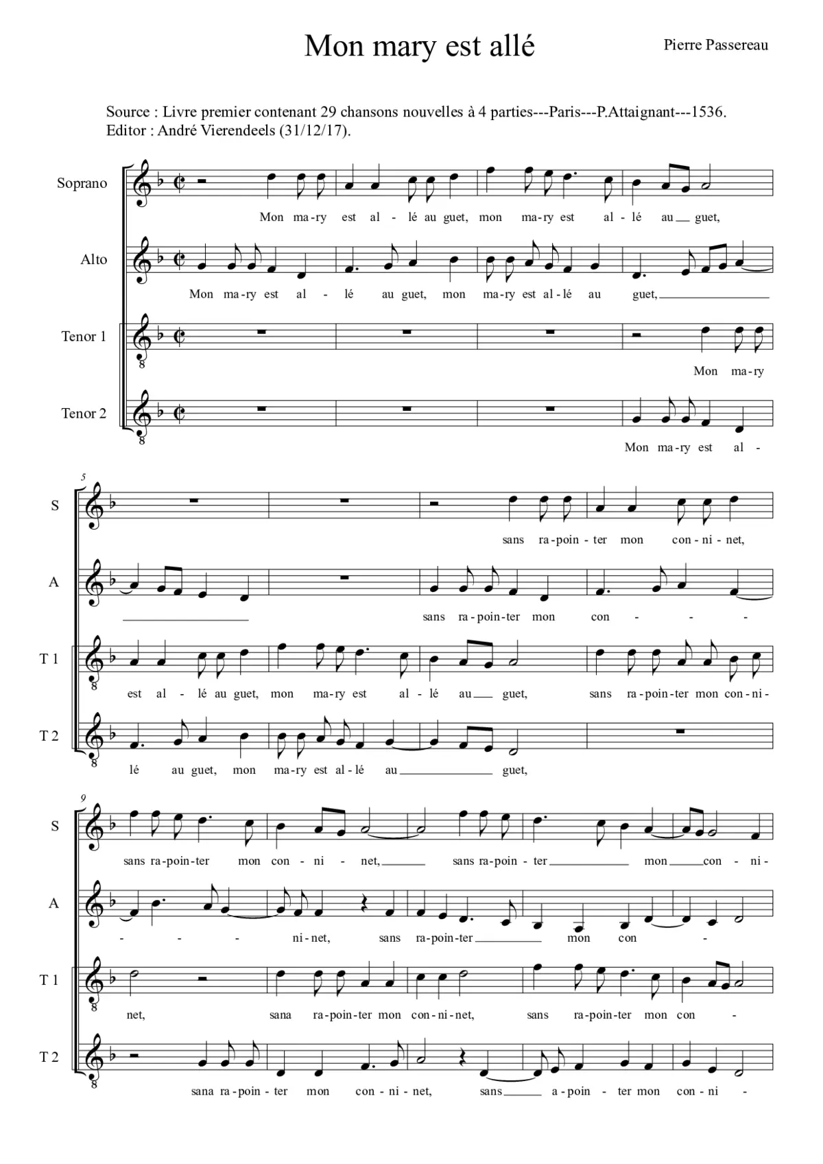 Mon mary est allé - Page 1