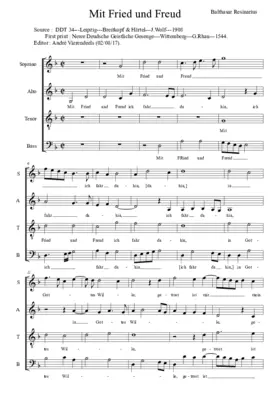 Mit Fried und Freud ich fahr dahin