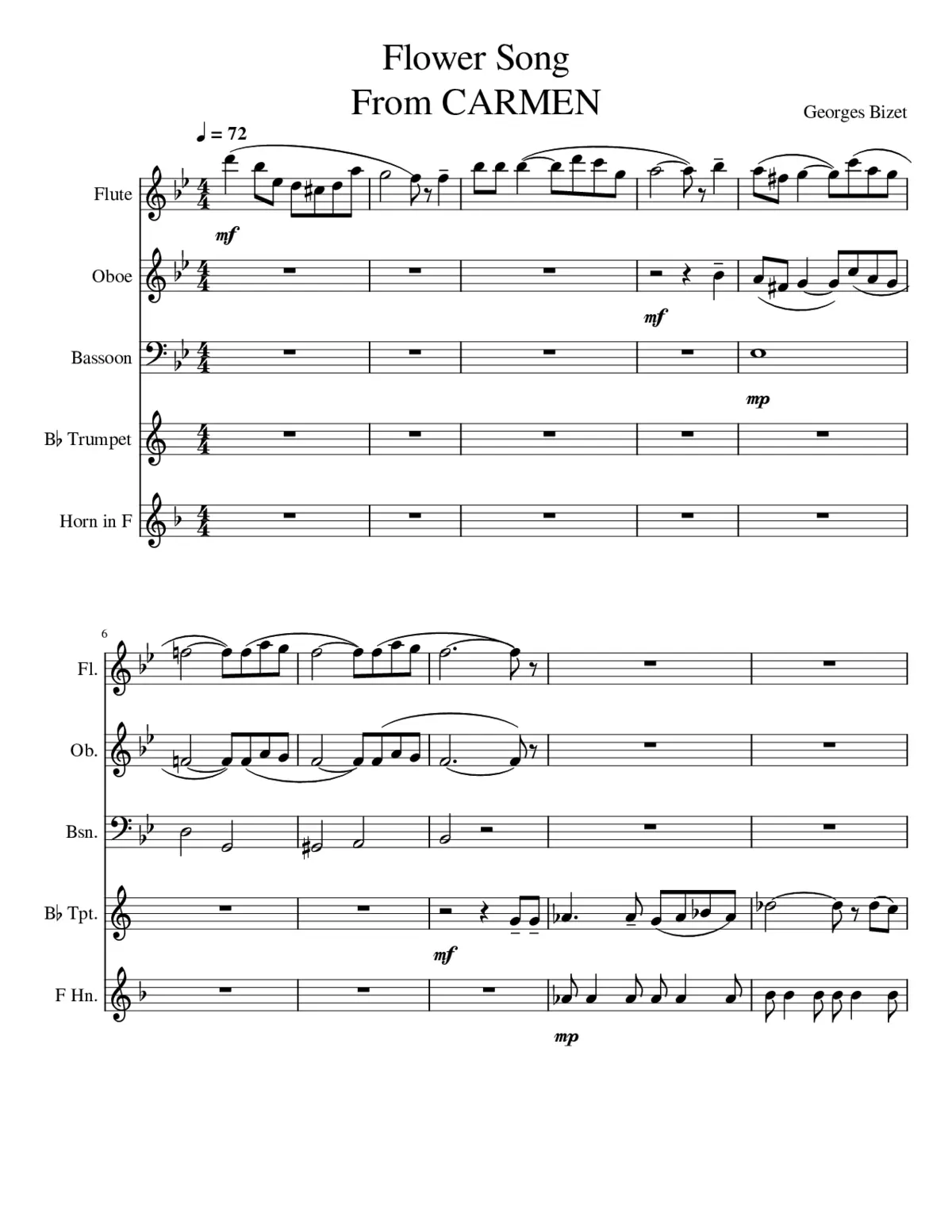 Flower Song From CARMEN - Page 1