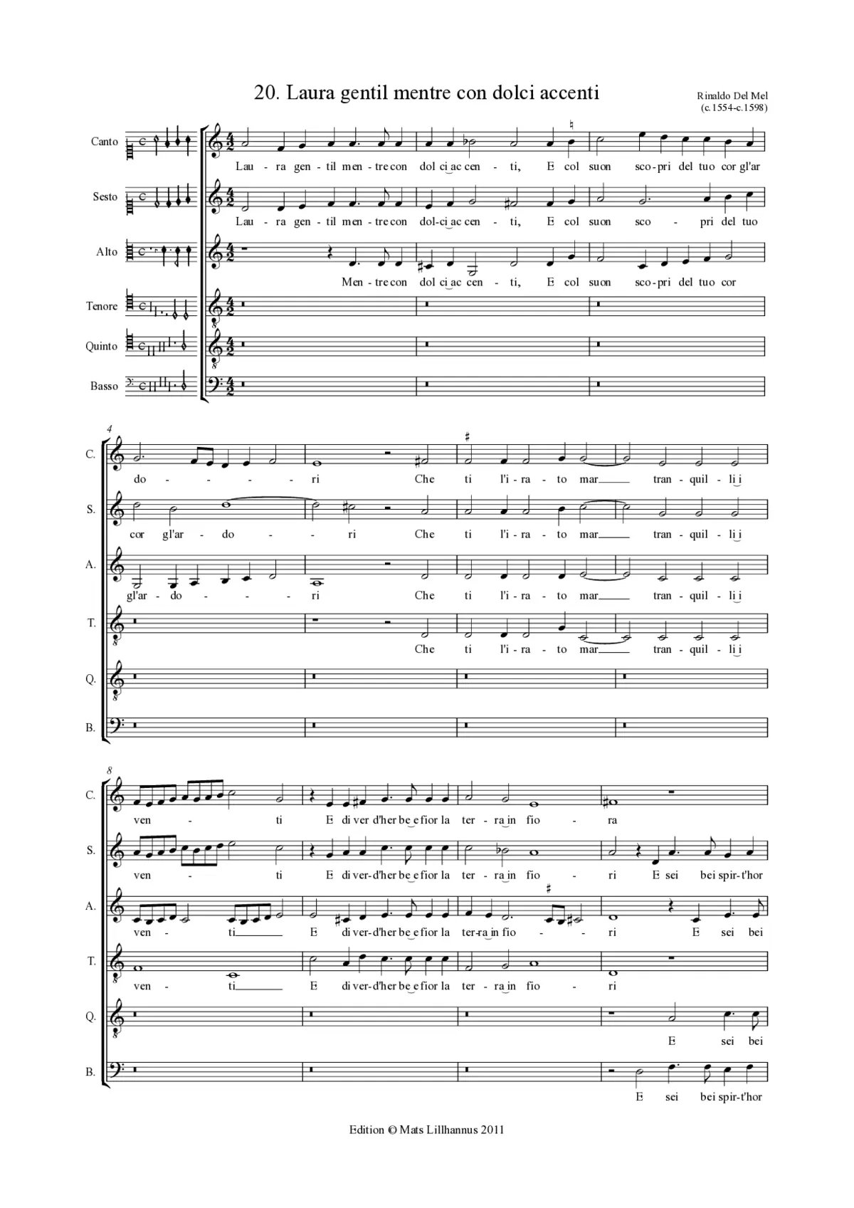 Laura gentil mentre con dolci accenti - Page 1