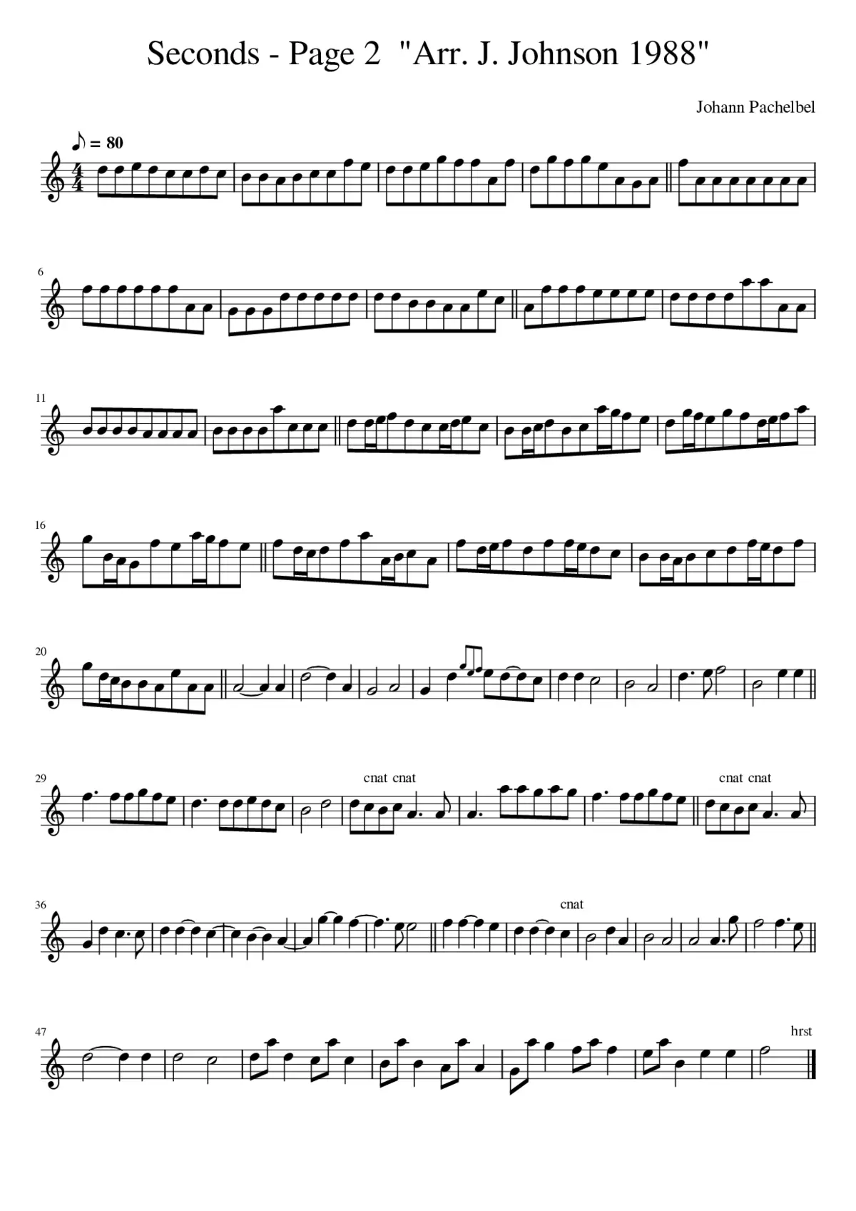 Seconds - Page 2 Arr. J. Johnson 1988 - Page 1