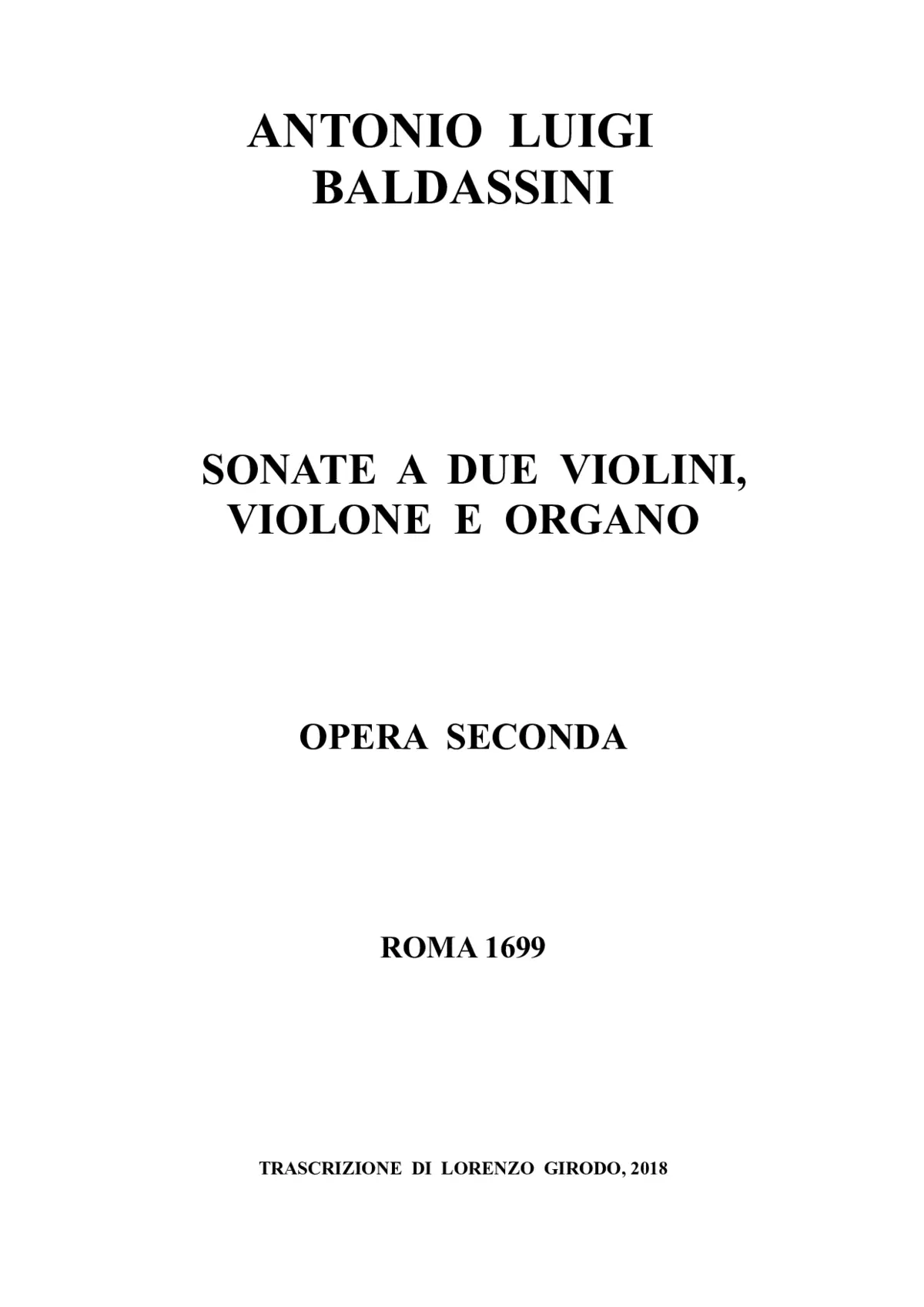 Sonate a 2 violini, violone e organo - Page 1