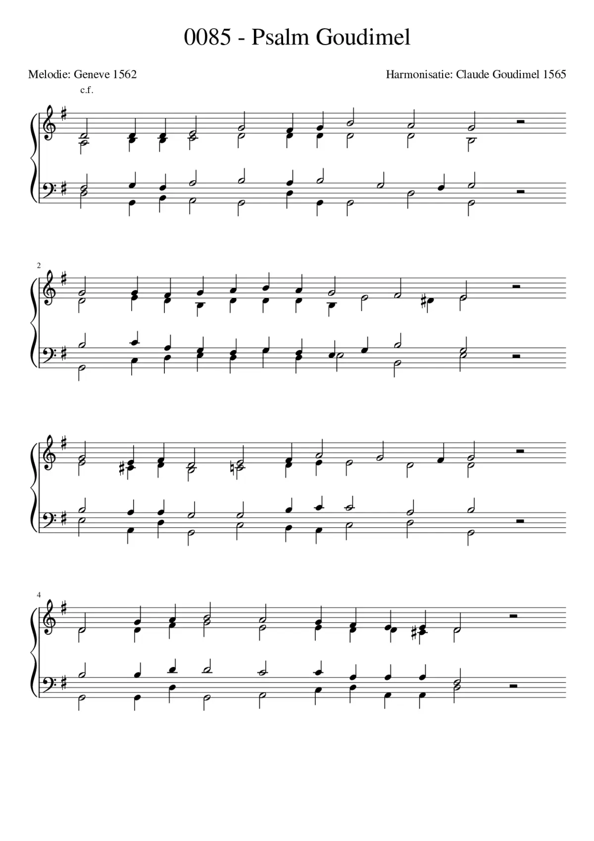 Goudimel Psalms 085 - Page 1