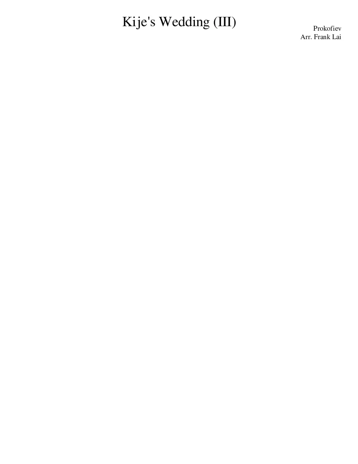 Lieutenant Kijé (suite) Op.60 - Page 1