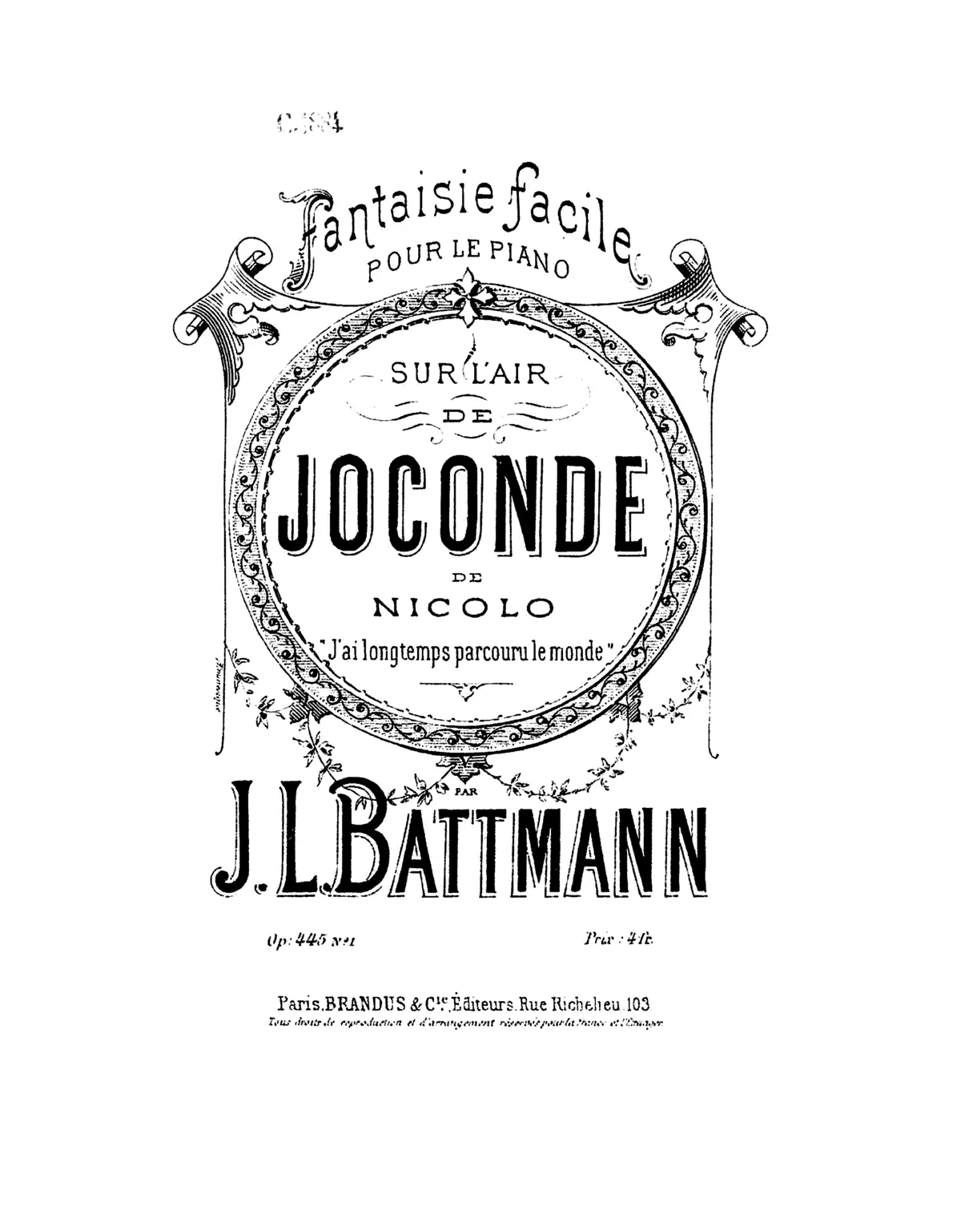 2 Fantaisies faciles sur 'Joconde' - Page 1