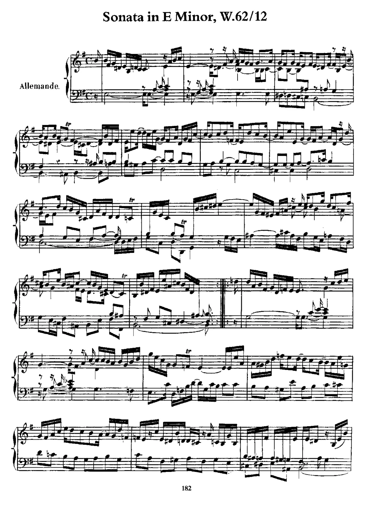 Keyboard Sonata in E minor - Page 1