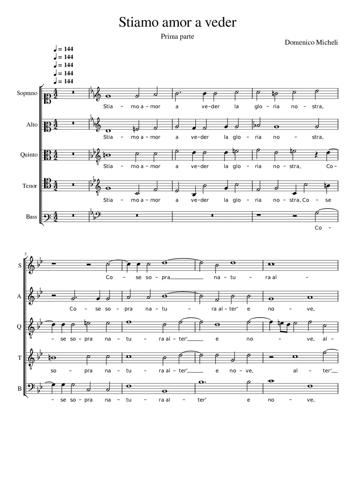 Stiamo amor a veder - Page 1