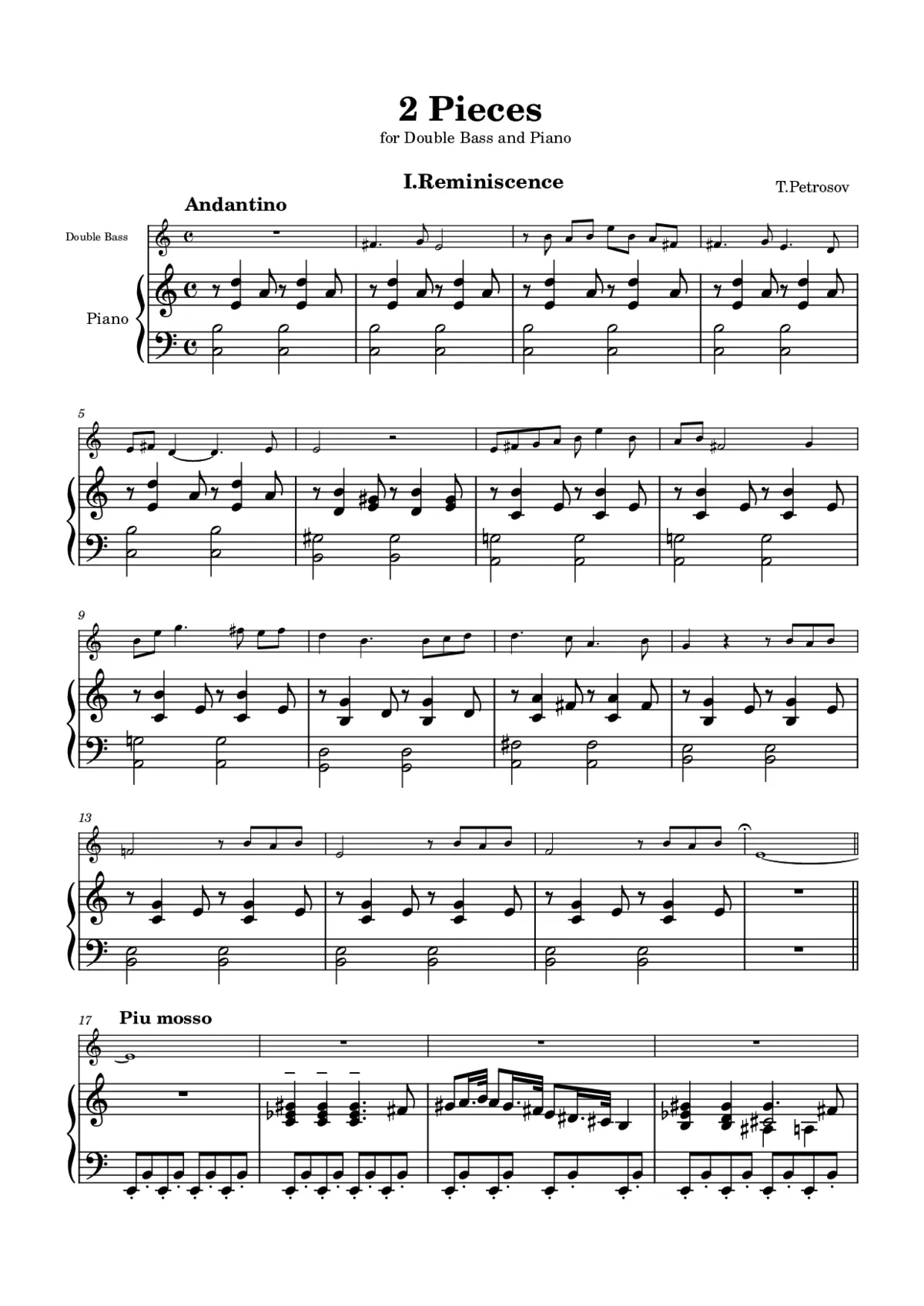 2 Pieces for Double Bass and Piano - Page 1