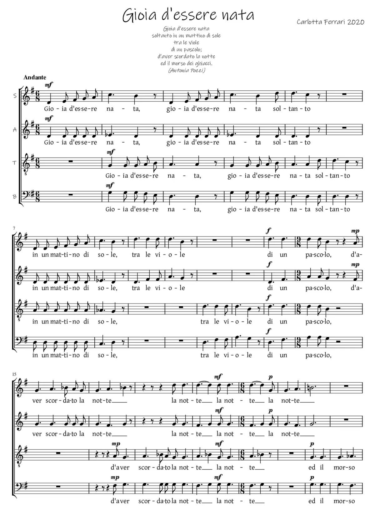 Gioia d'essere nata - Page 1