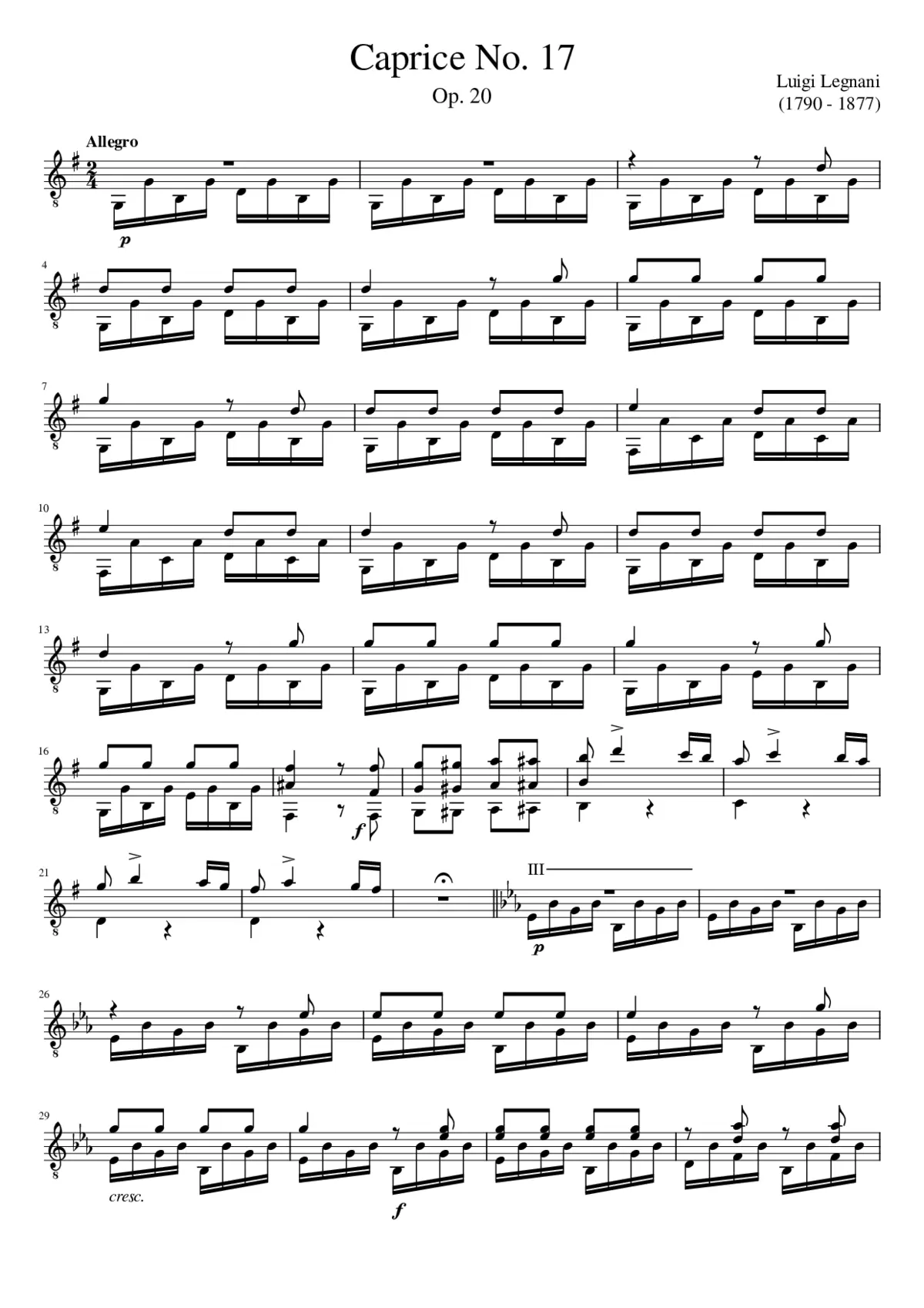 36 Caprices Op.20 - Page 1