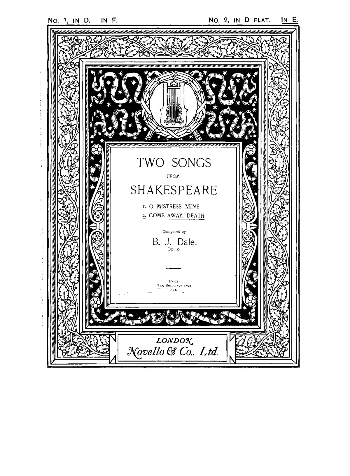 2 Songs from Shakespeare, Op.9 - Page 1