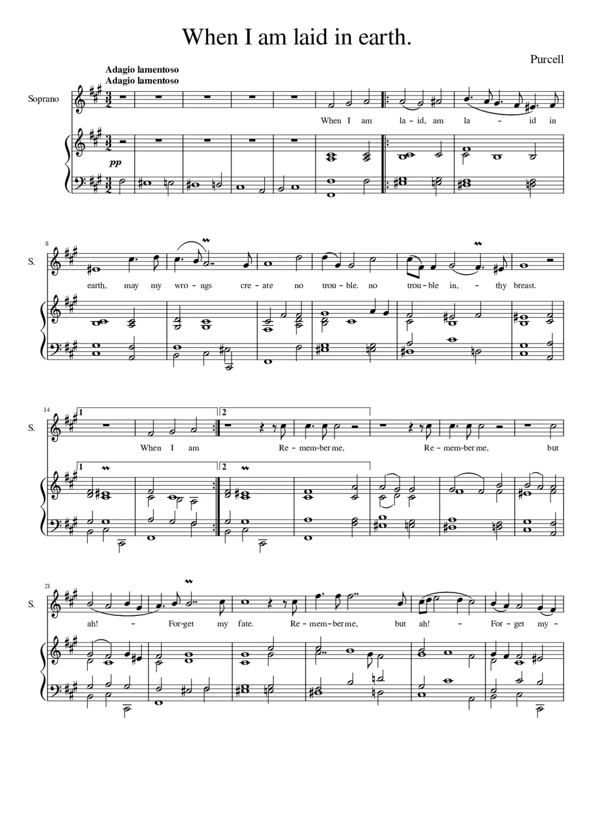 Dido's Lament - Page 1