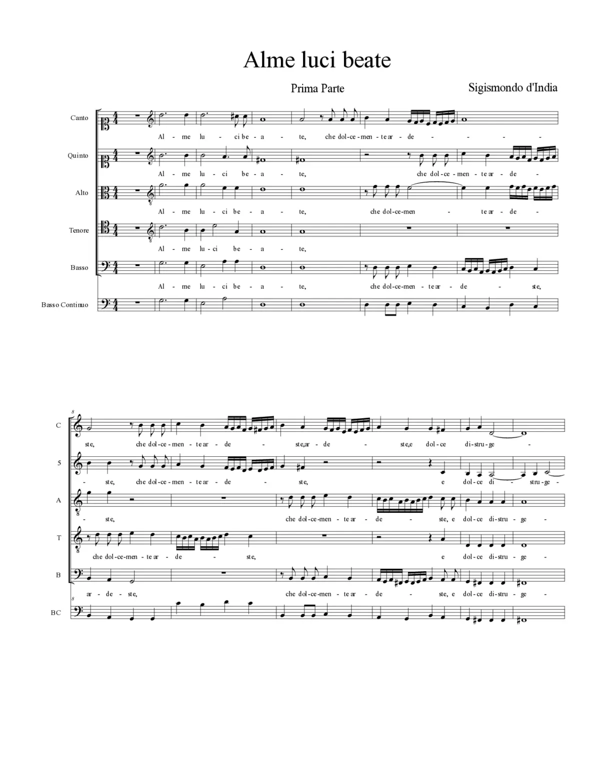Alme luci beate - Page 1