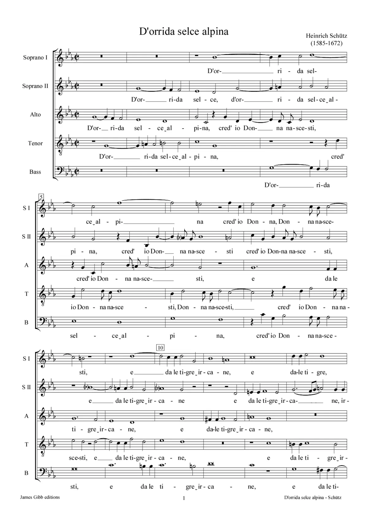 D'orrida selce alpina, SWV 6 - Page 1