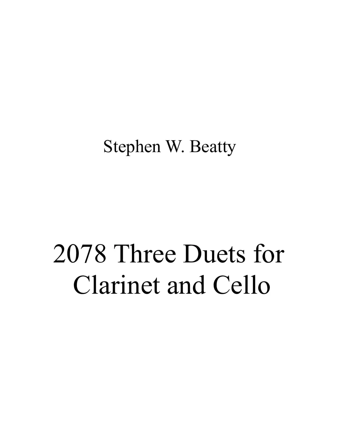 Three Duets for Clarinet and Cello - Page 1
