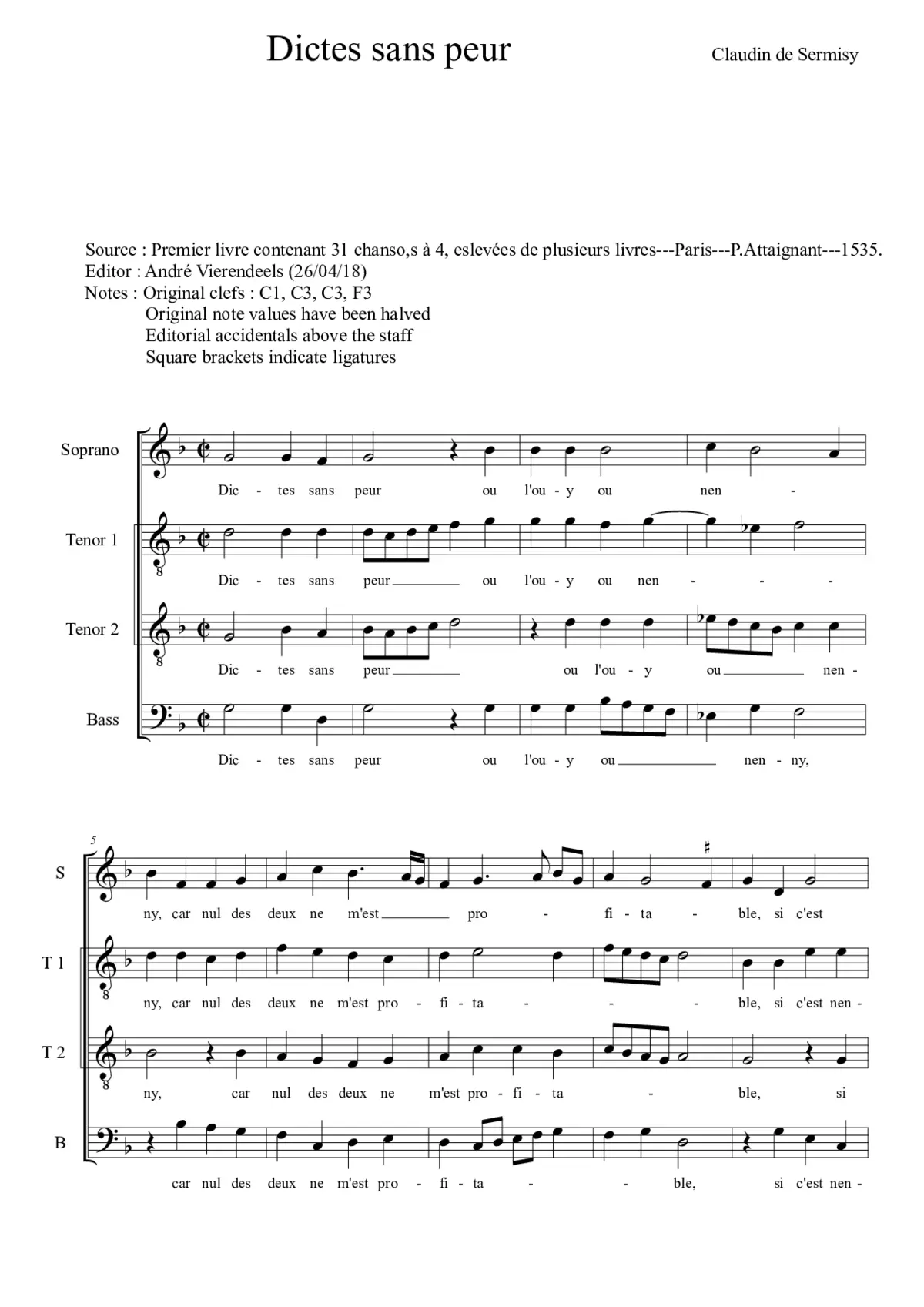 Dictes sans peur - Page 1