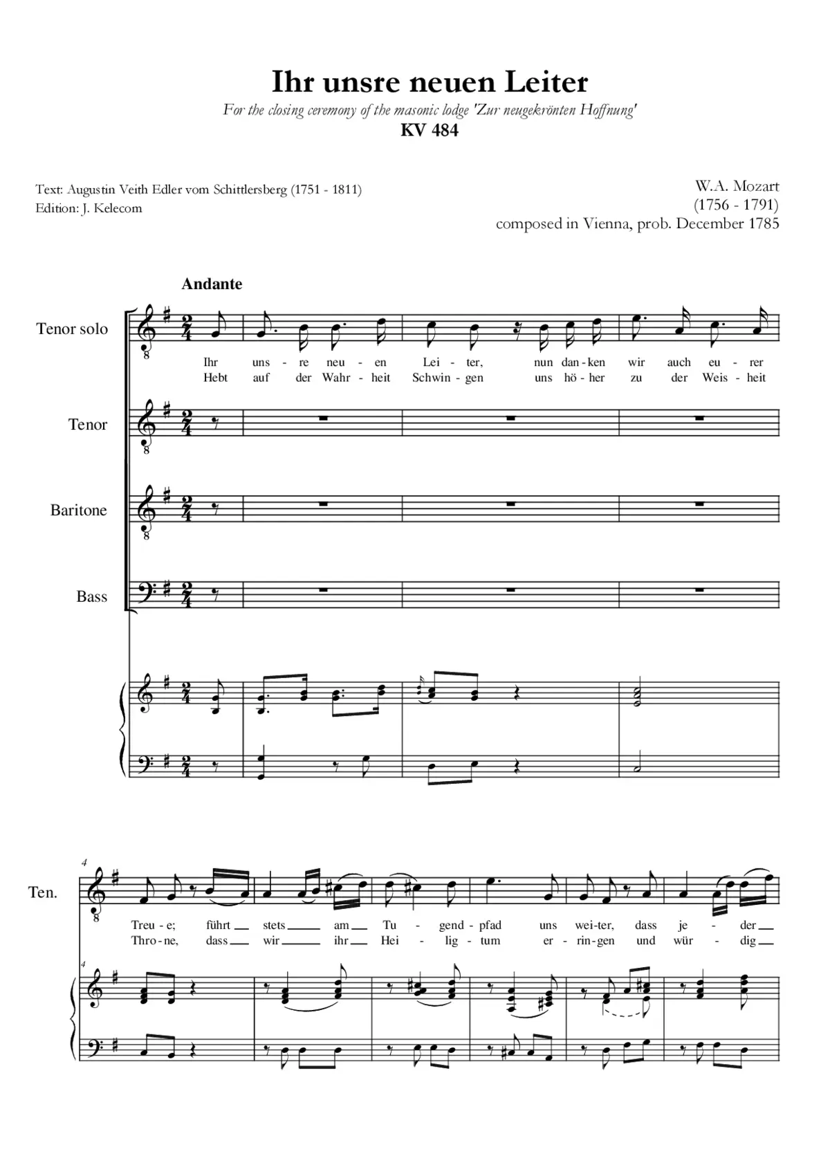 Ihr unsre neuen Leiter, K 484 - Page 1