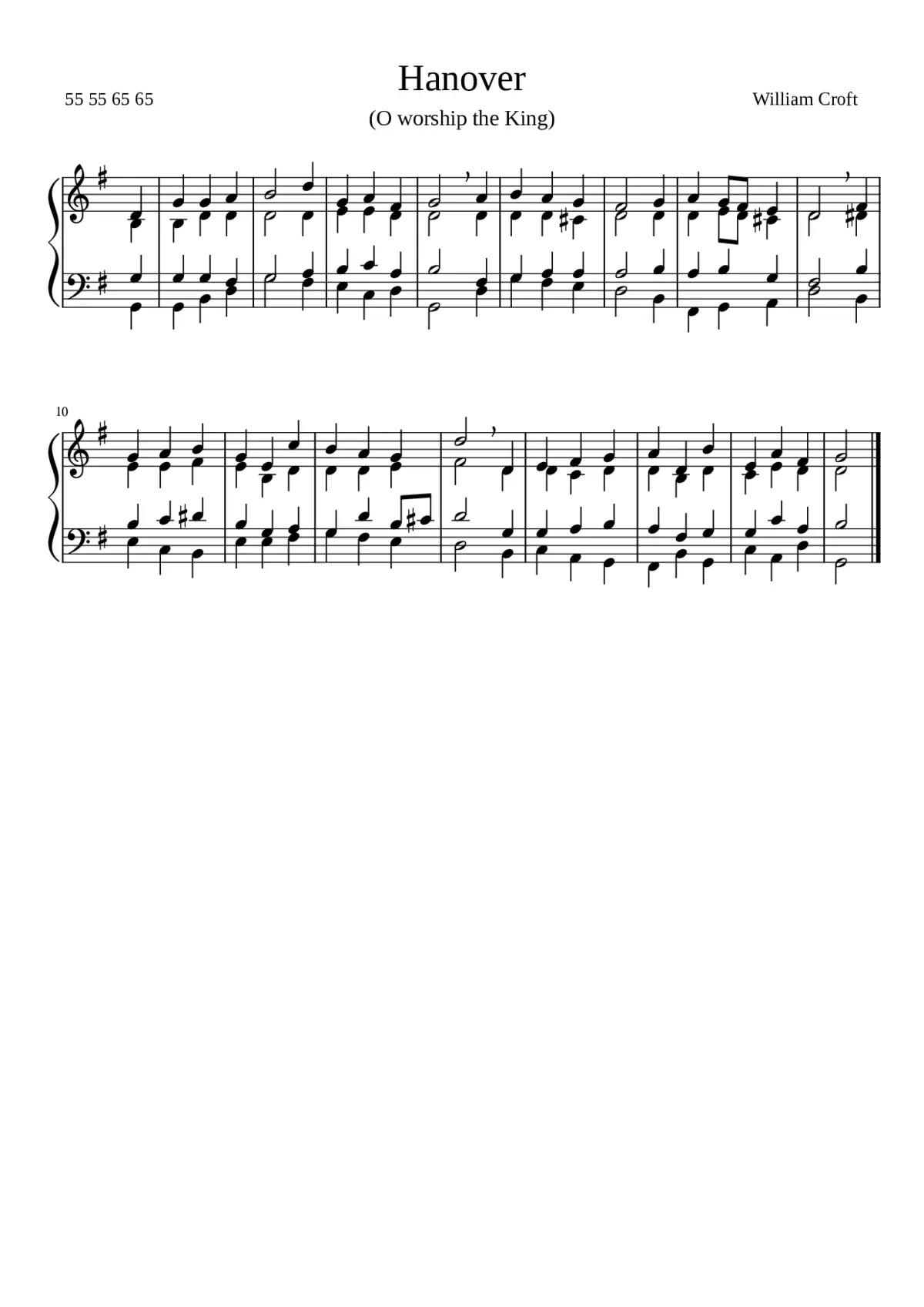 Hanover (O worship the King) - Page 1
