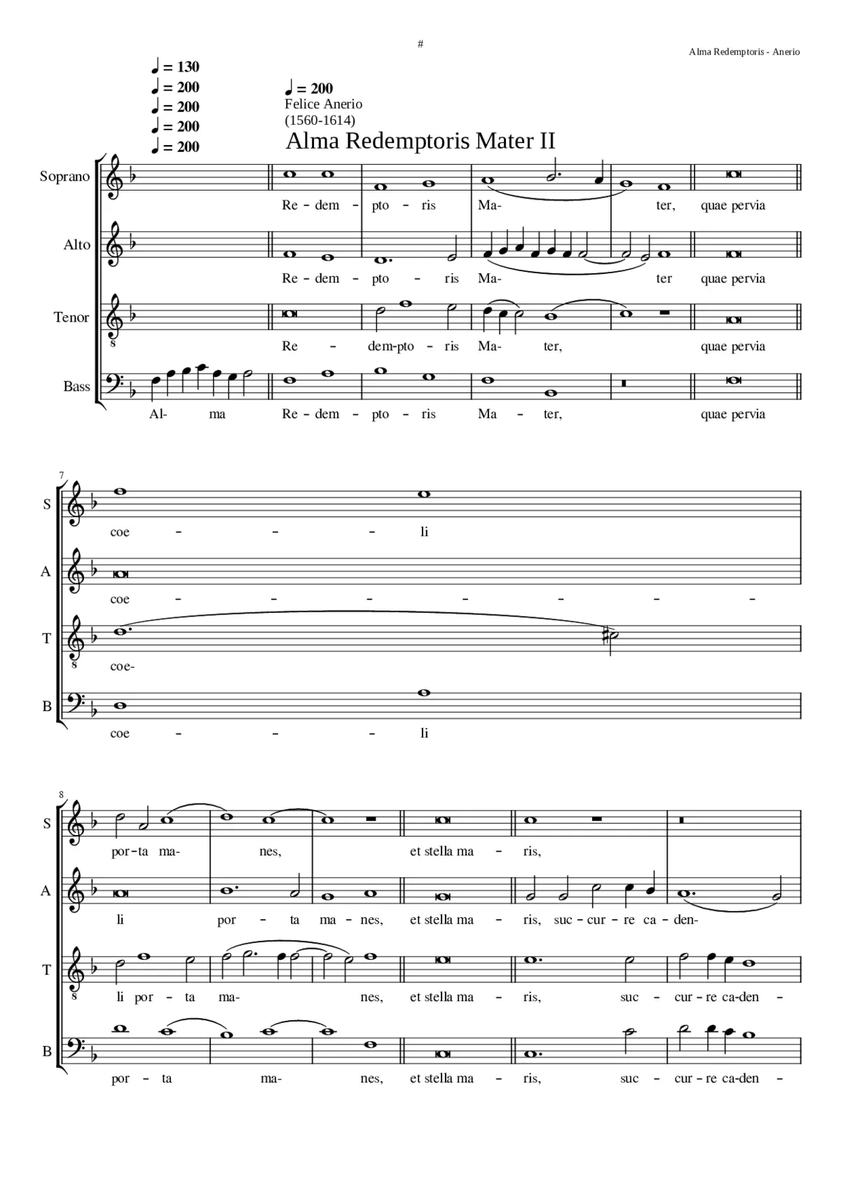 Alma Redemptoris Mater II a 4 - Page 1
