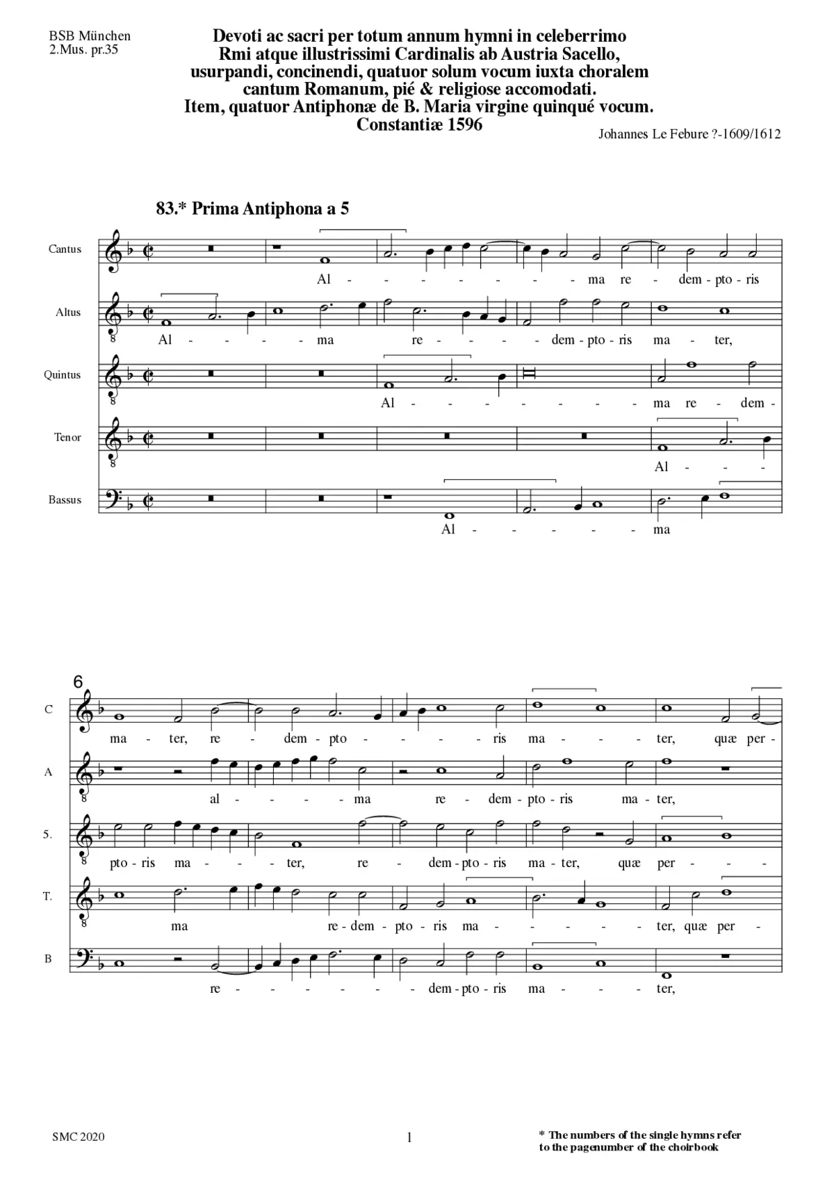 Alma Redemptoris Mater - Page 1