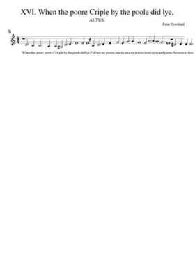 XVI. When the poore Criple by the poole did lye