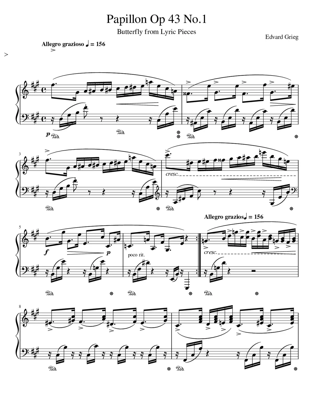 Lyric Pieces Op.43 - Page 1