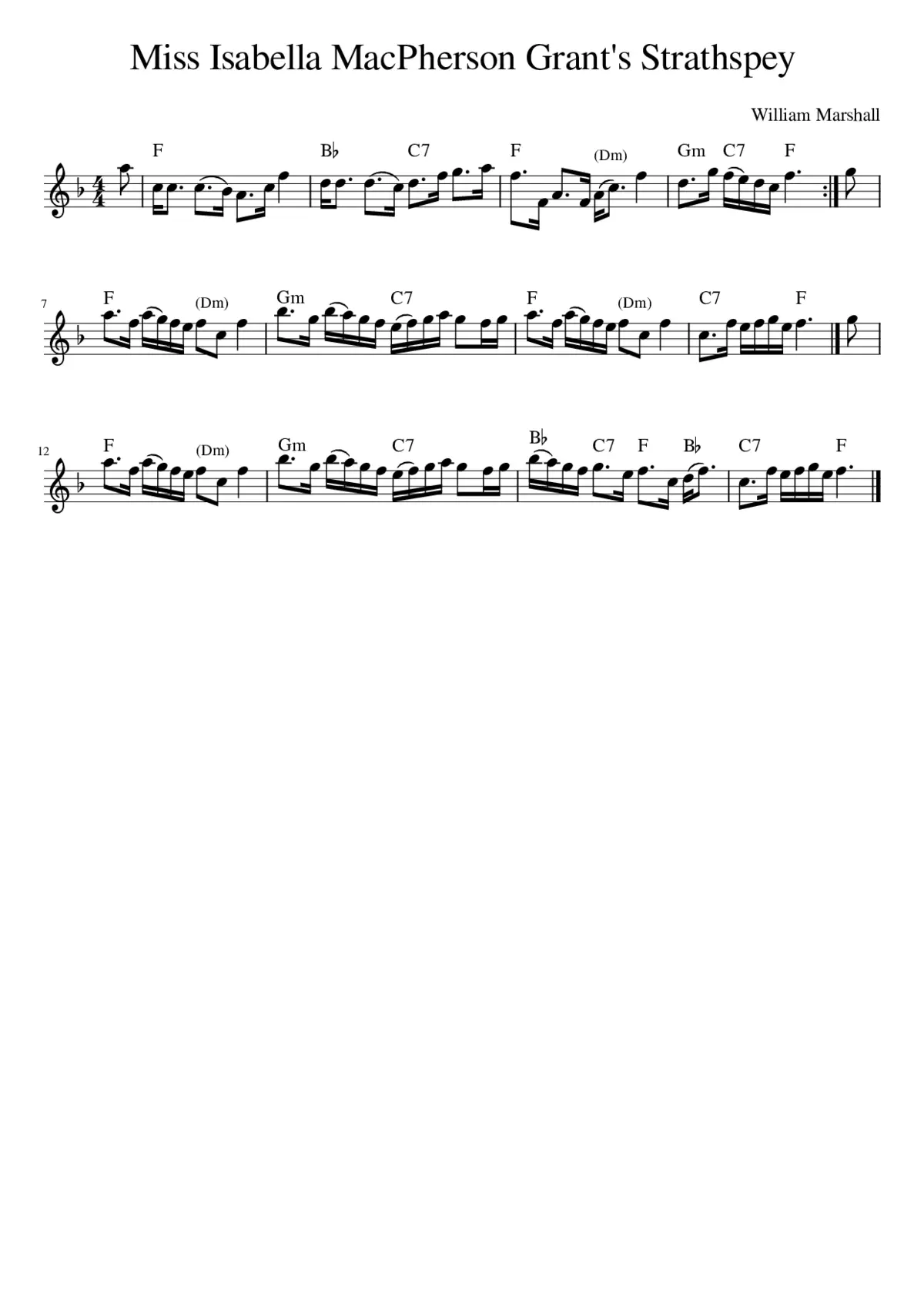 Miss Isabella MacPherson Grant's Strathspey - Page 1