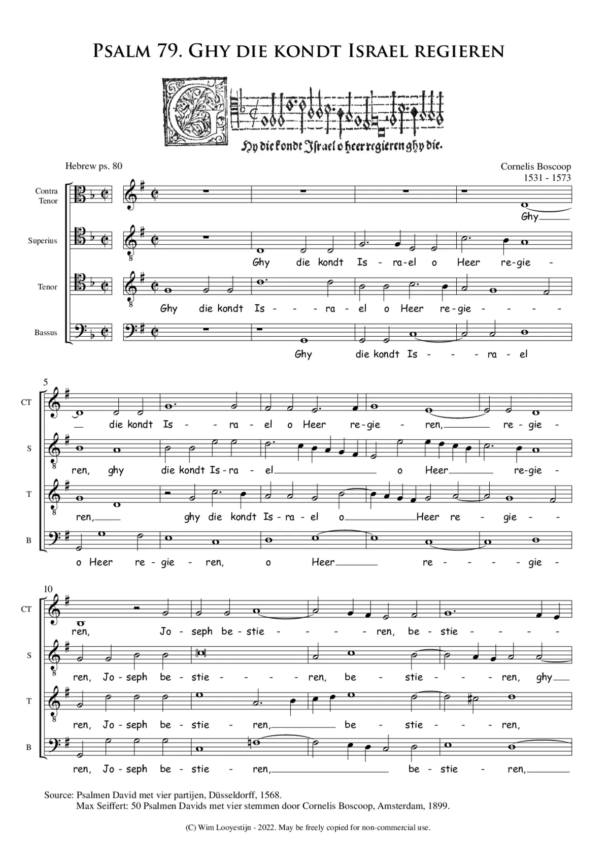 Ghy die kondt Israel regieren - psalm 79 - Page 1