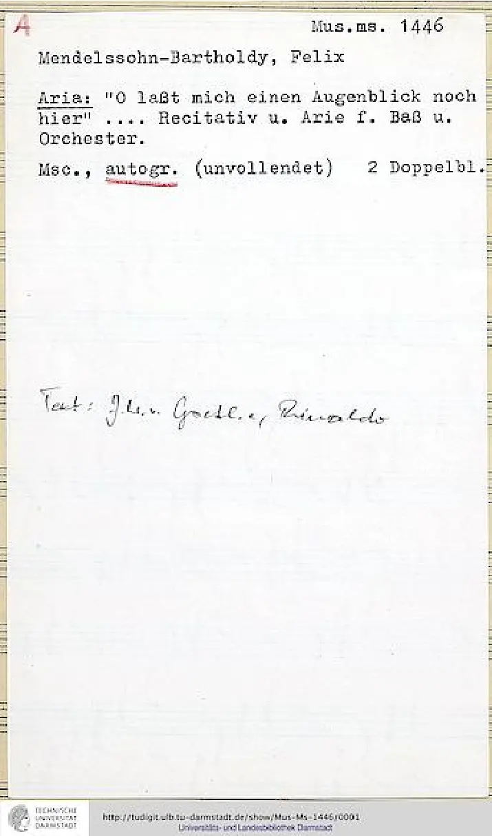 O lasst mich einen Augenblick noch hier - Page 1
