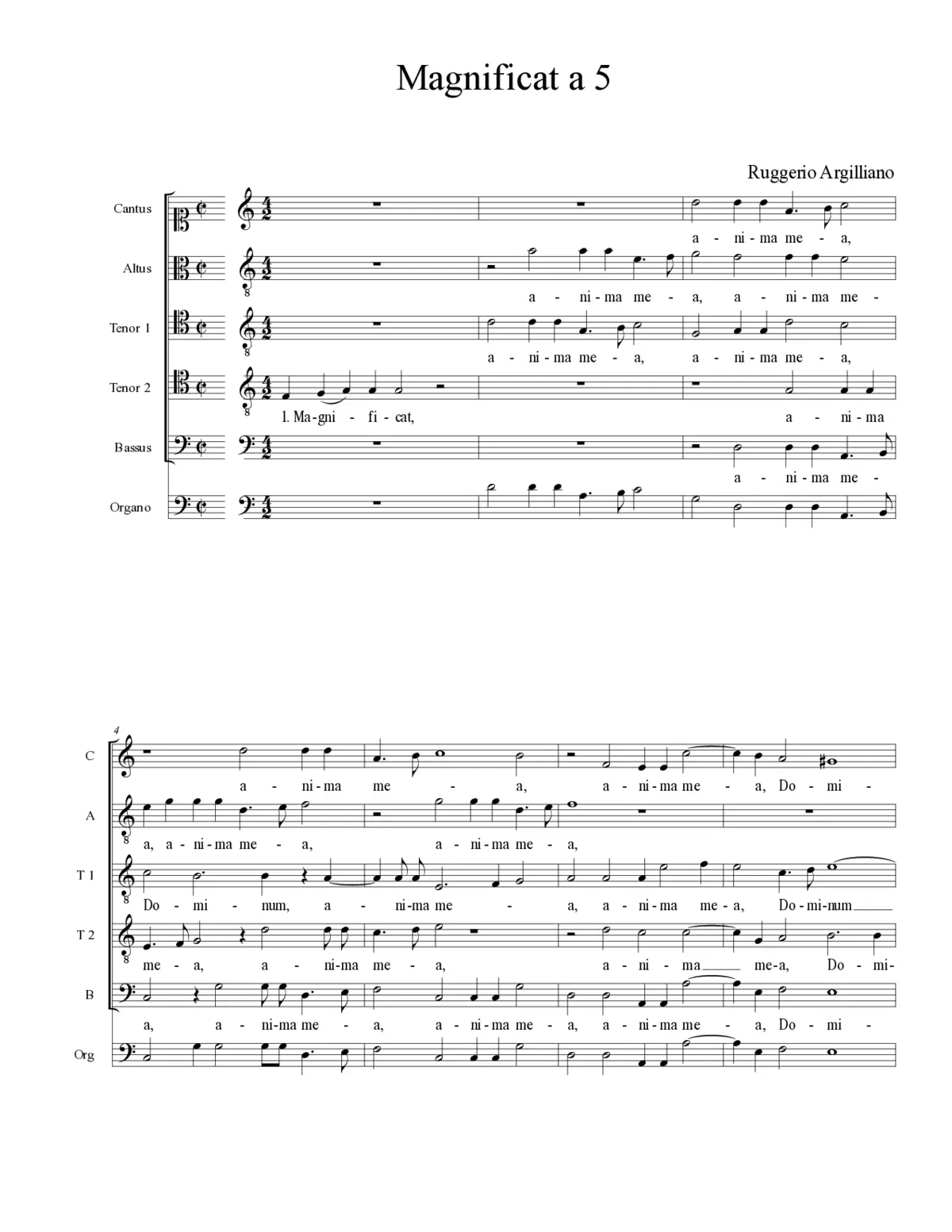Magnificat a 5 - Page 1