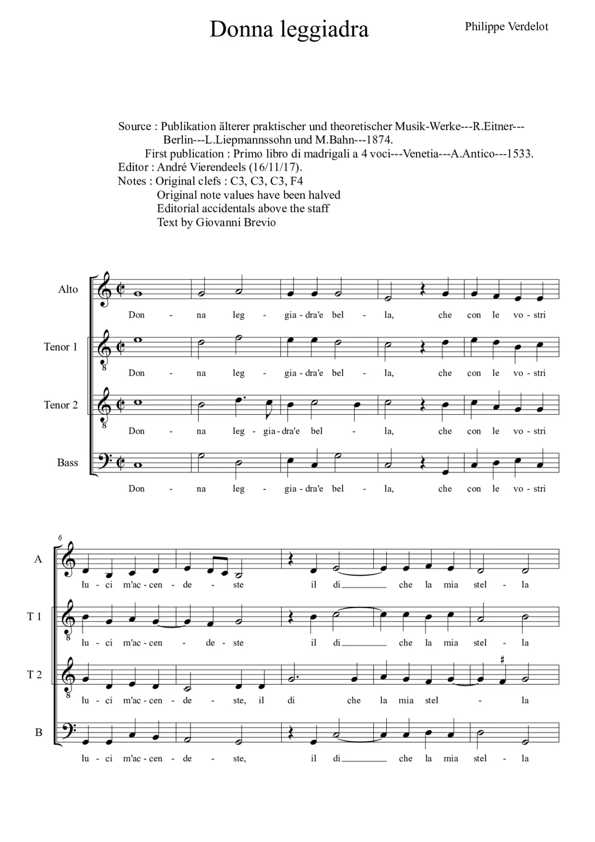 Donna leggiadr' et bella - Page 1