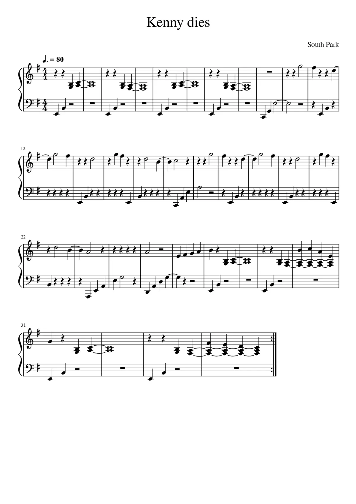 south park - kenny dies - Page 1