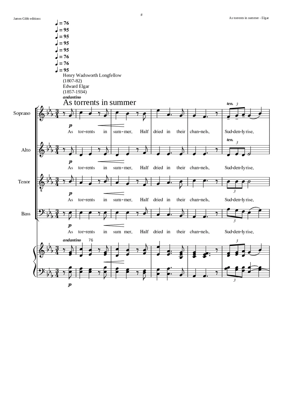 As torrents in summer from Scenes from the Saga of King Olaf Op. 30 - Page 1