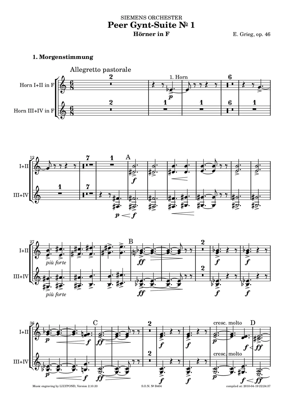 Peer Gynt Suite No.1 - Page 1