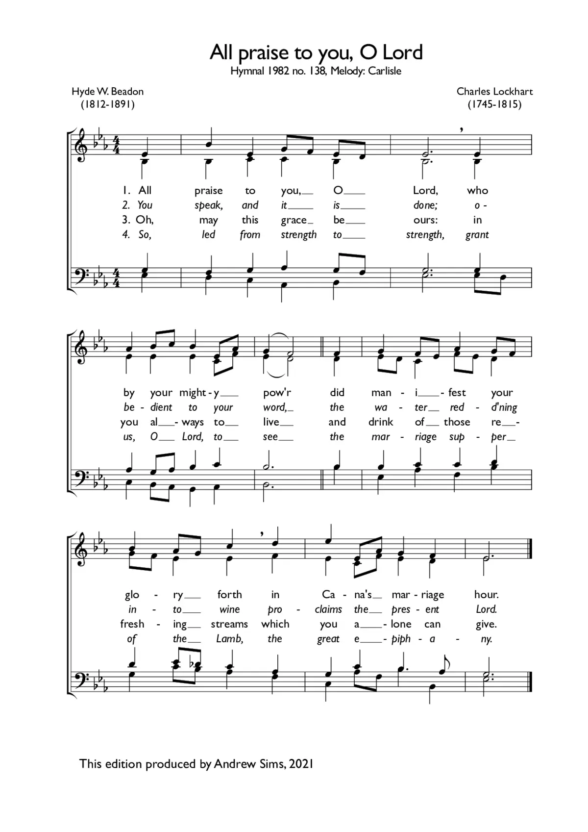 All praise to you, O Lord - Page 1