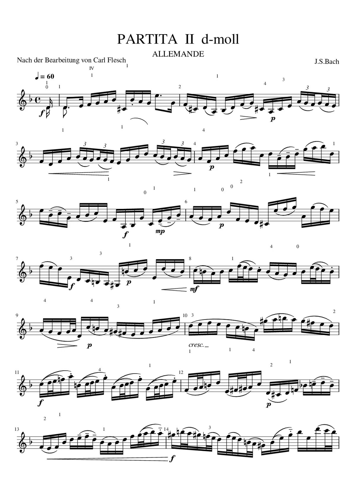 Violin Partita No.2 in D minor BWV 1004 - Page 1