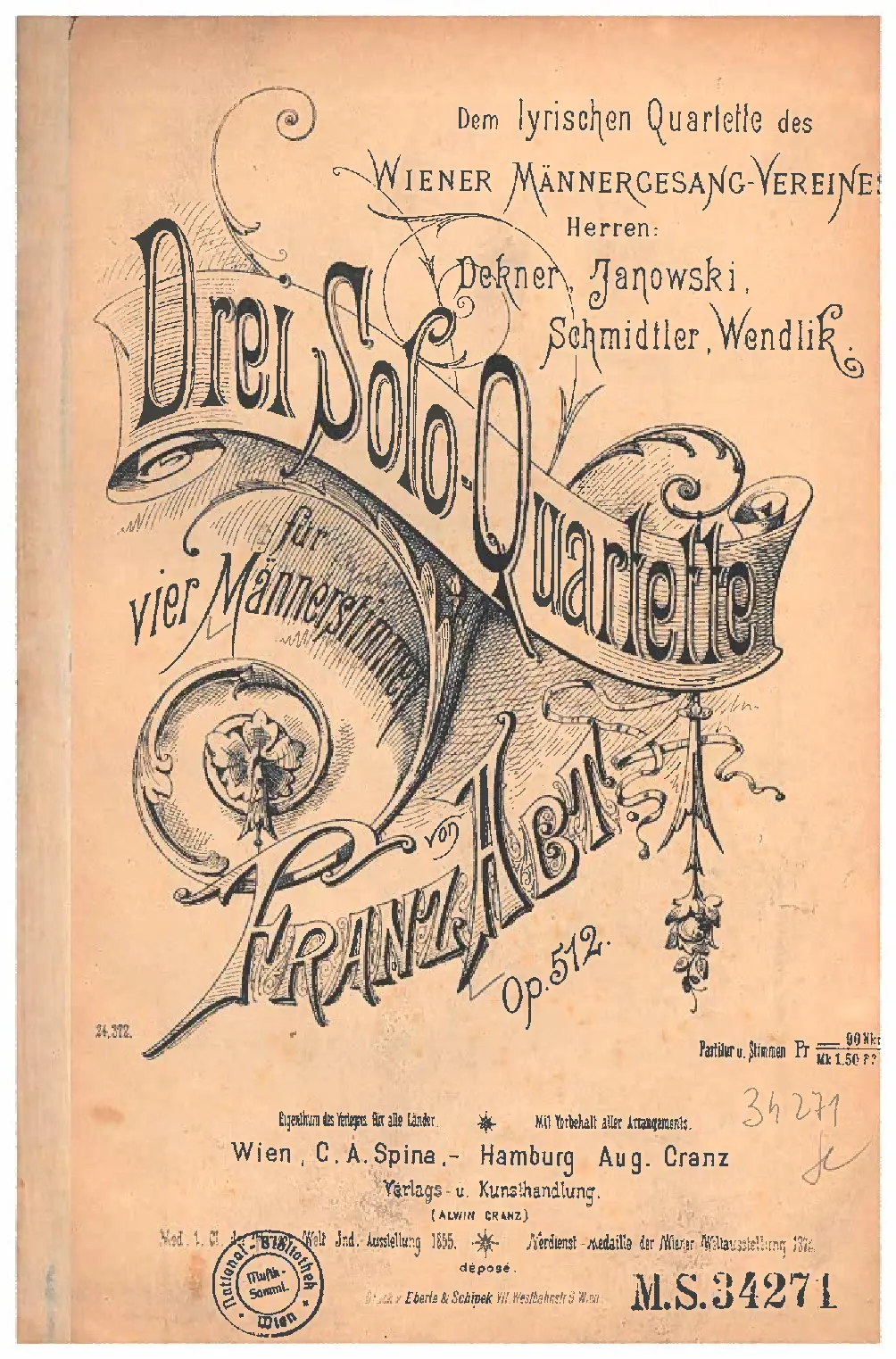 3 Solo-Quartette für vier Männerstimmen - Page 1
