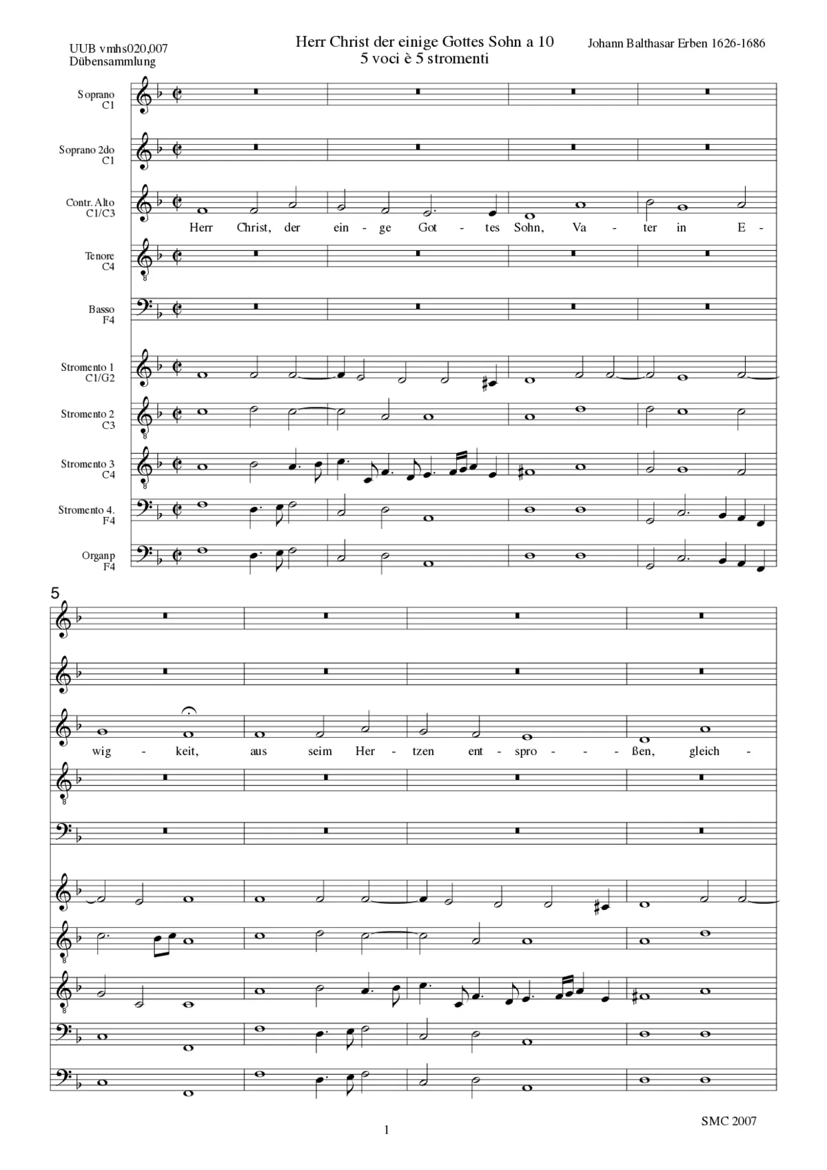 Herr Christ der einige Gottes Sohn - Page 1