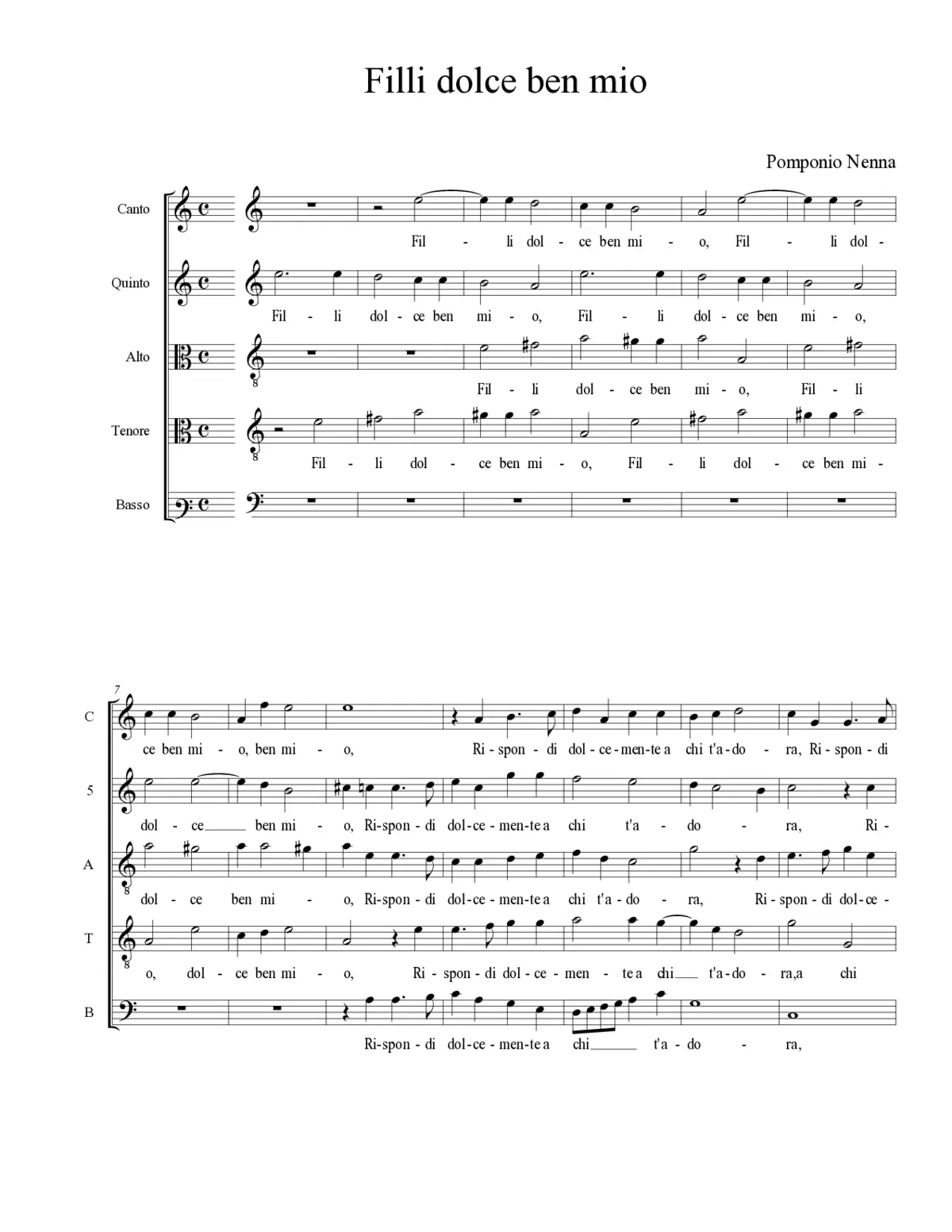 Filli dolce ben mio - Page 1