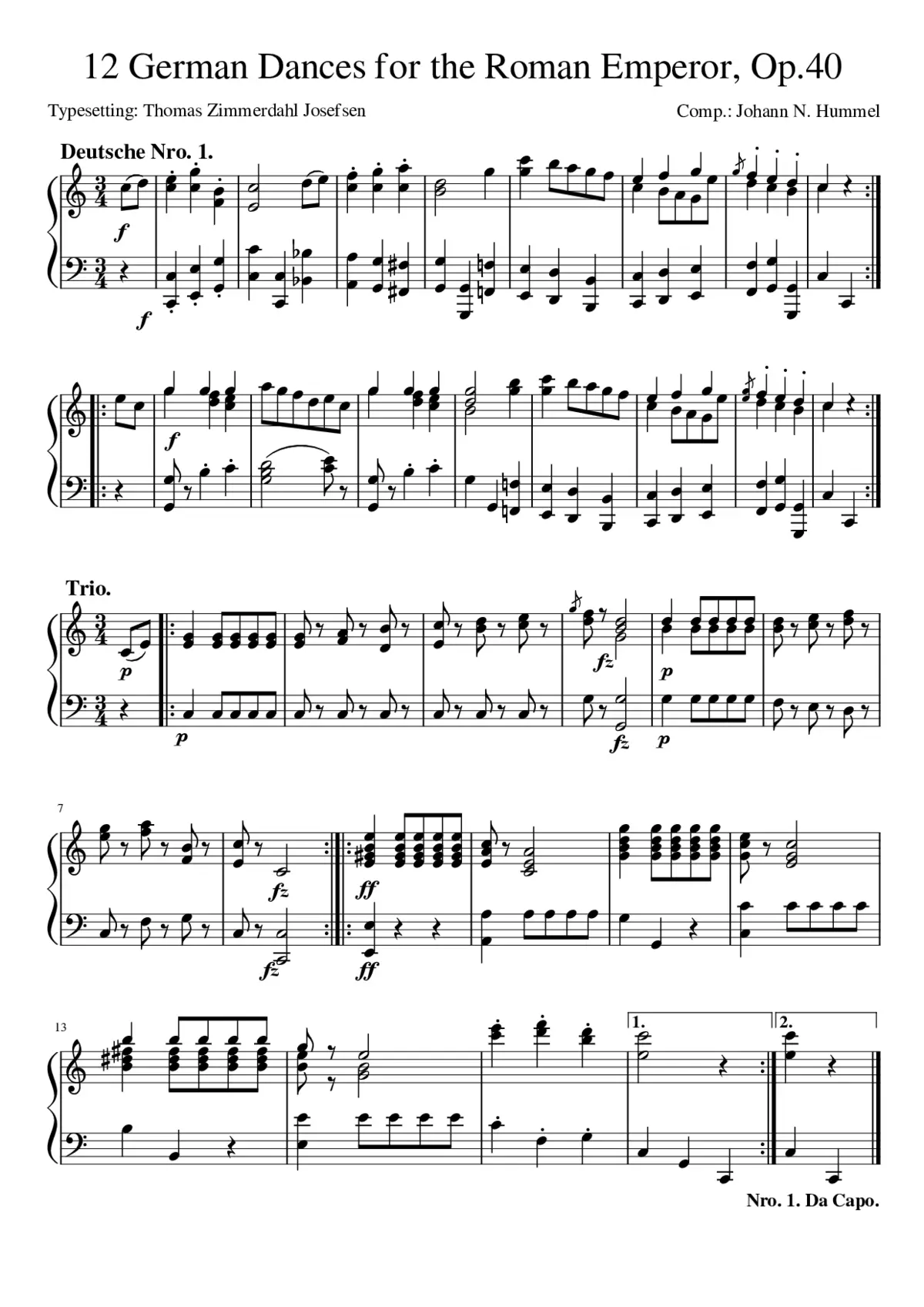 12 German Dances - Page 1