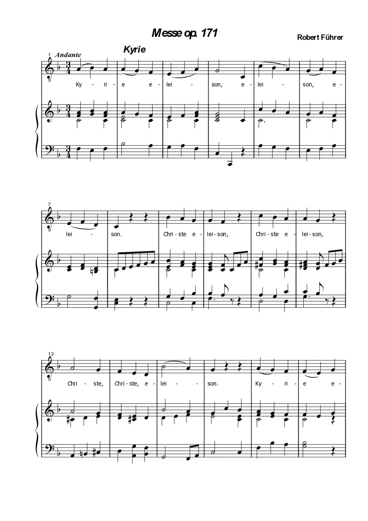 Einstimmige Messe, Op. 171 - Page 1