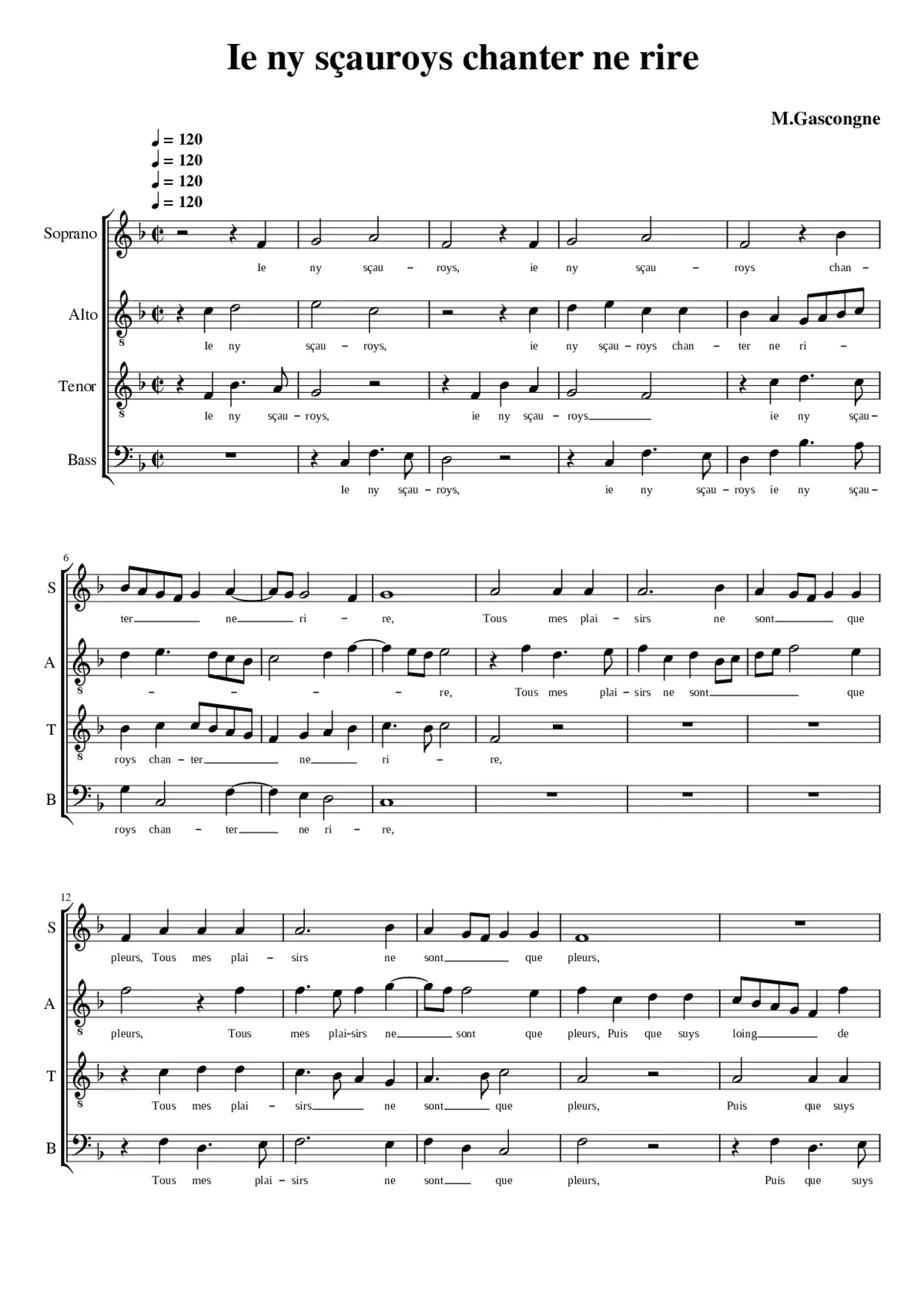 Ie ny sçauroys chanter ne rire - Page 1