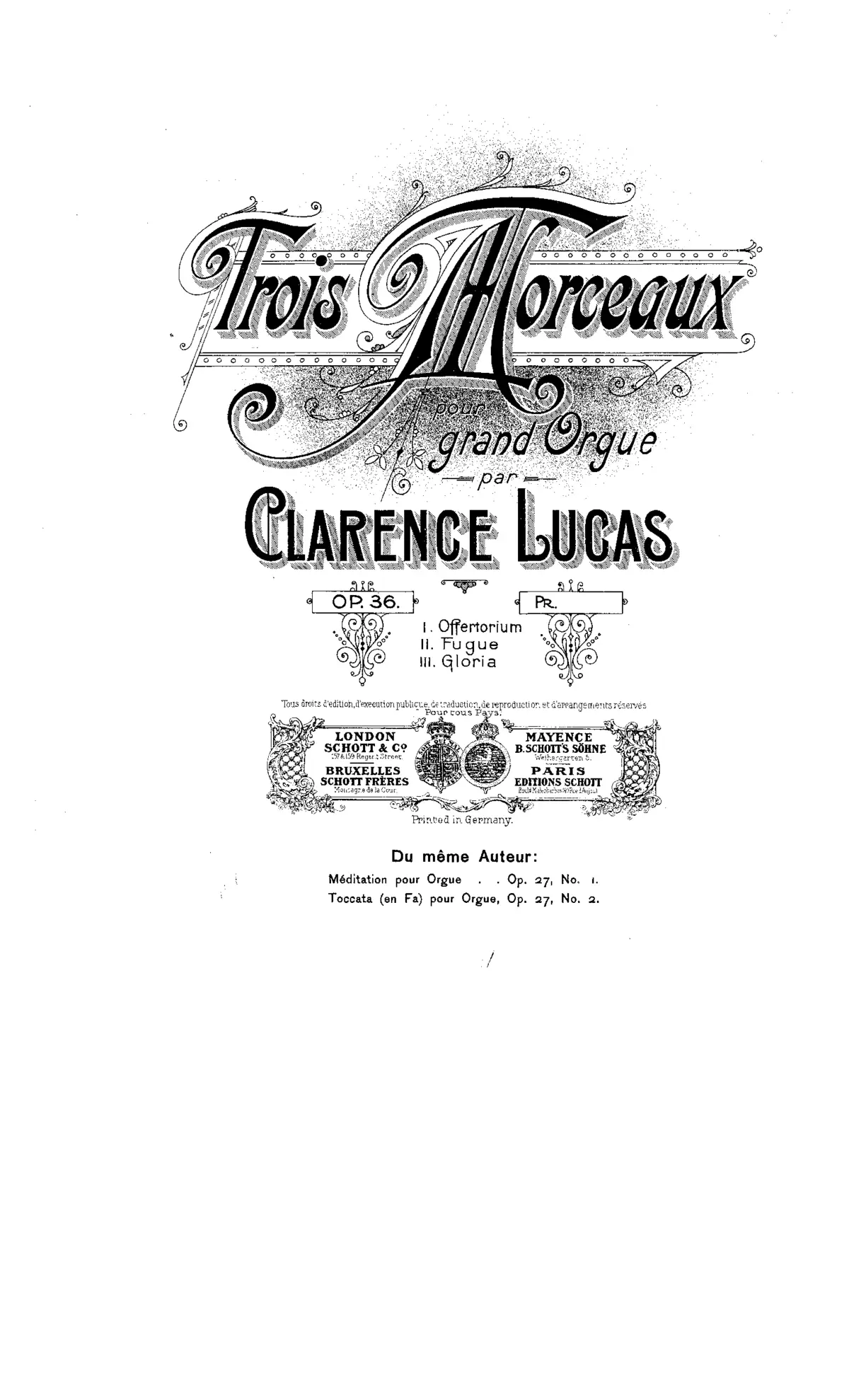 3 Pieces for Organ, Op.36 - Page 1