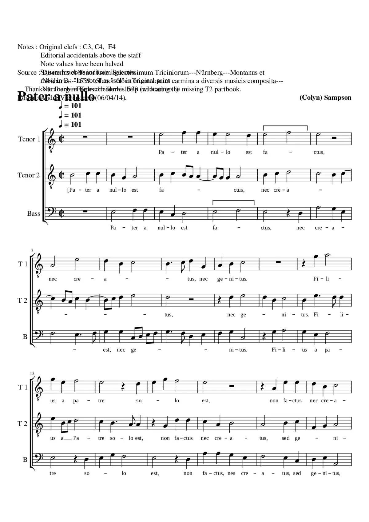 Pater a nullo factus - Page 1