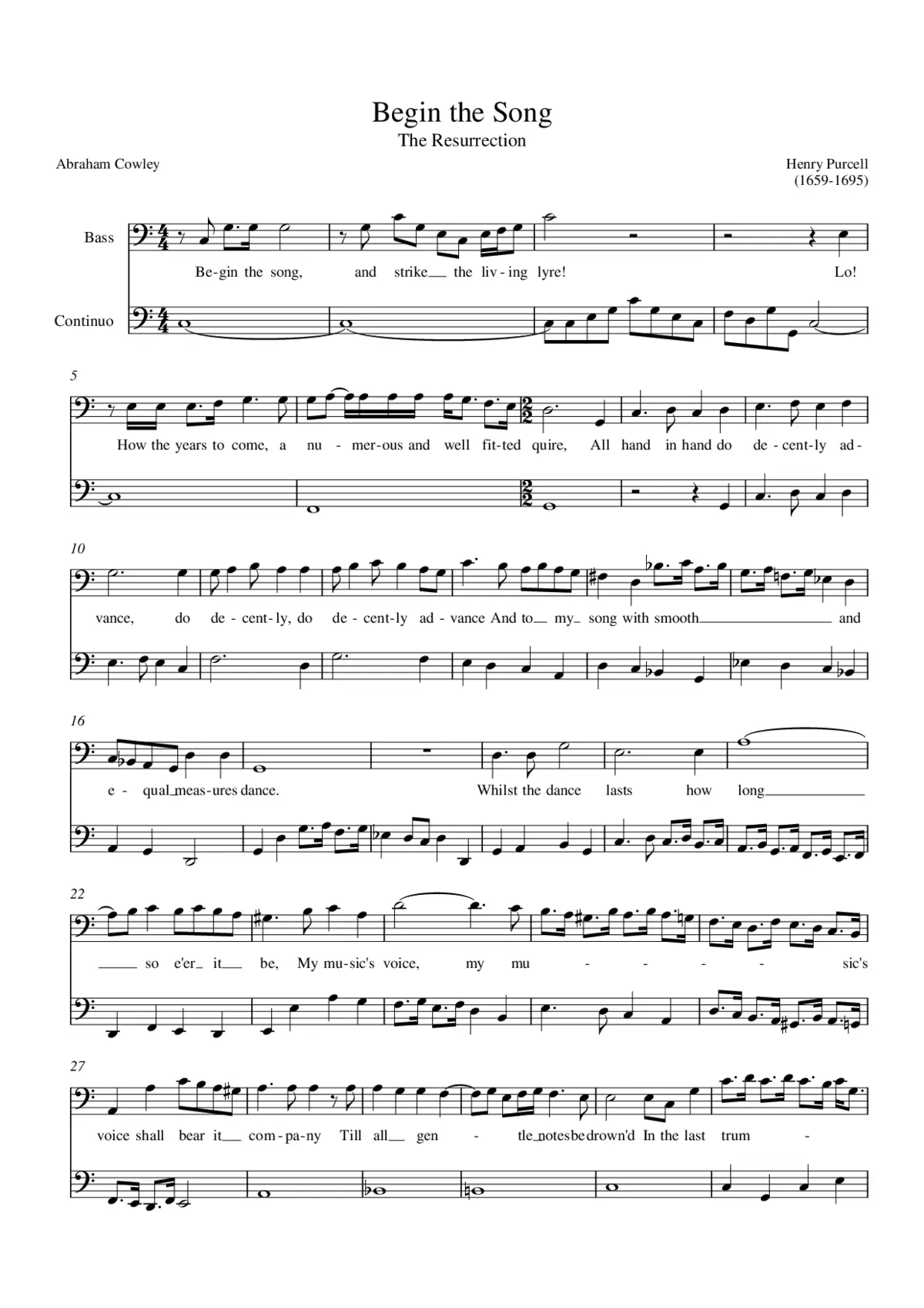Begin the song (The Resurrection), Z 183 - Page 1