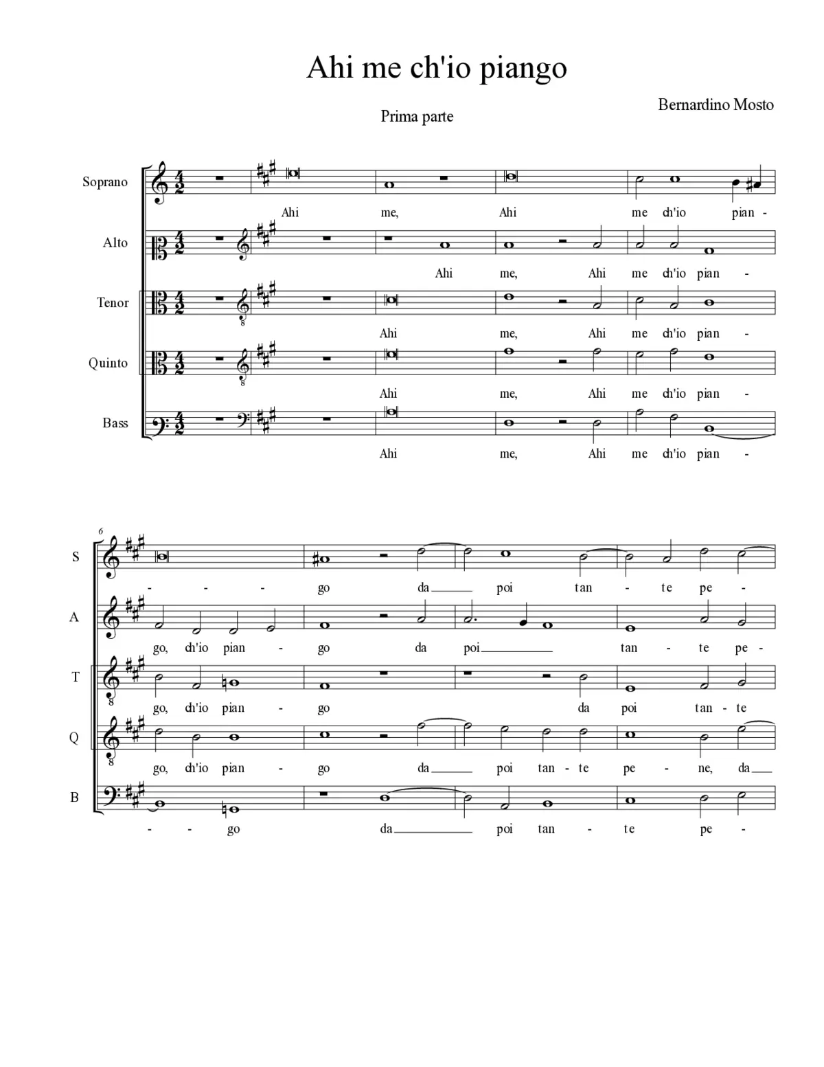 Ahi me ch'io piango (prima parte) - Page 1