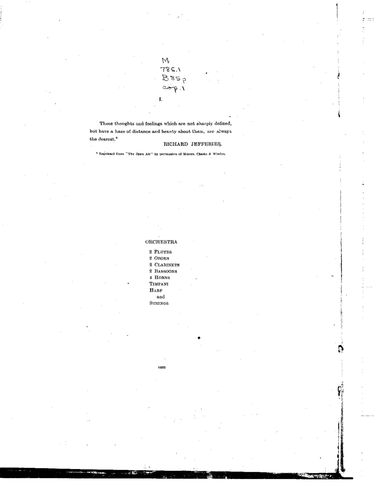 2 Poems by Richard Jefferies for orchestra - Page 1