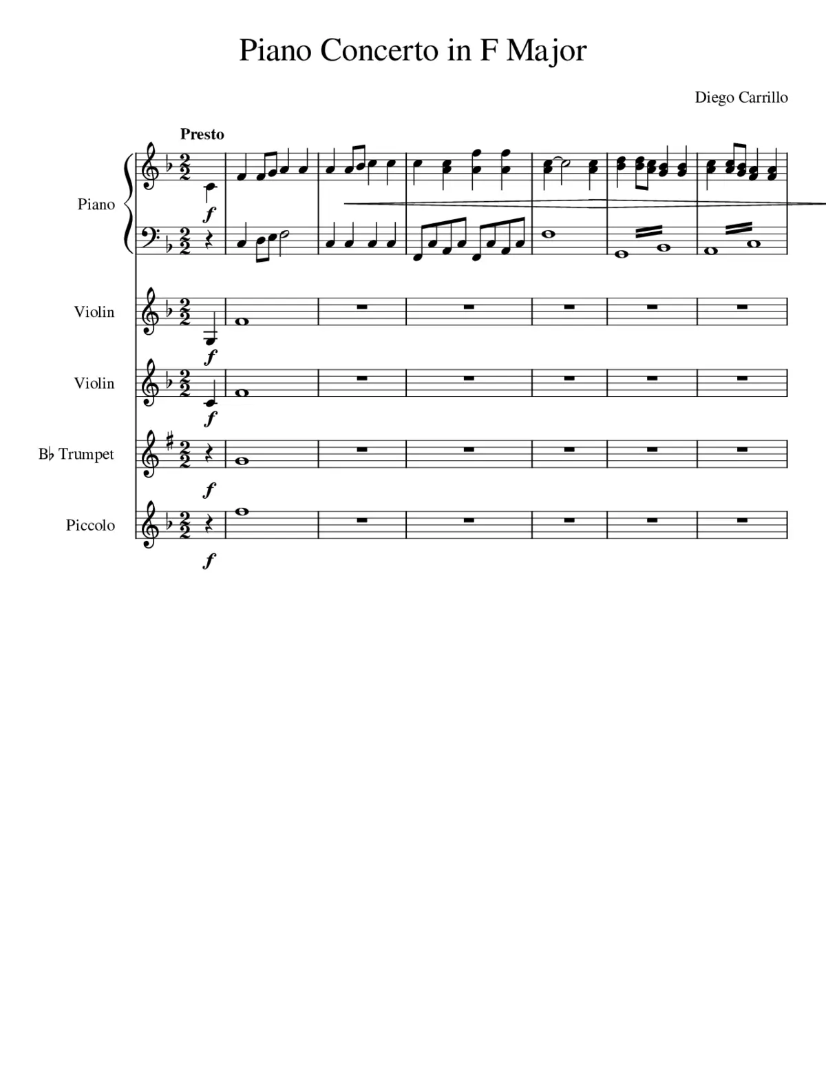 Piano Concerto in F Major - Page 1